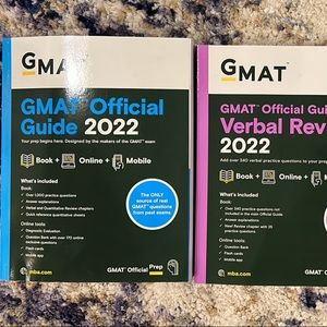 NEW with CODE 2022 GMAT books (3 total): Official Guide, Verbal, and Quantitive